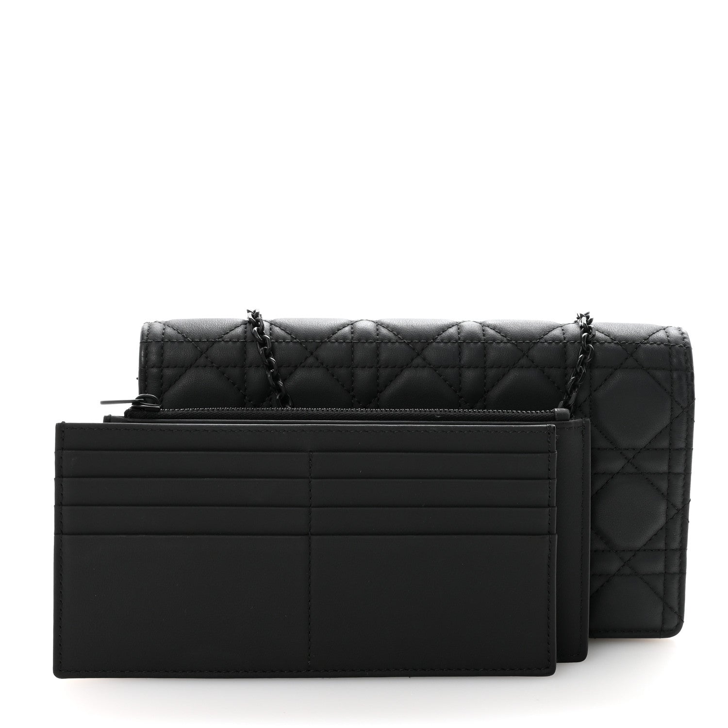 Christian Dior Ultra Matte Calfskin Cannage Lady Dior Pouch Black 3 of 10