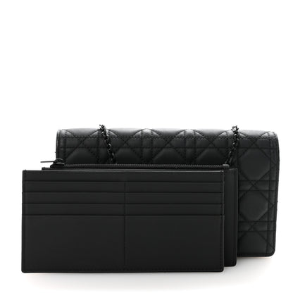 Christian Dior Ultra Matte Calfskin Cannage Lady Dior Pouch Black 3 of 10