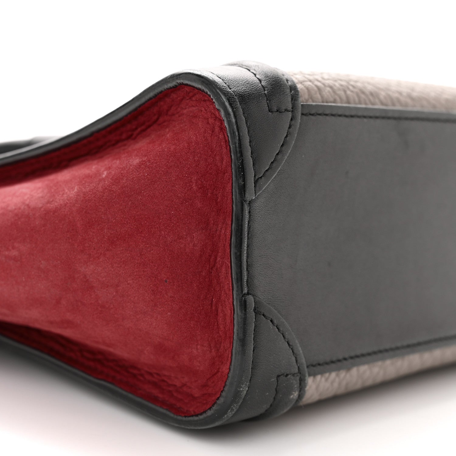 Celine Bullhide Calfskin Nubuck Nano Tri-Color Luggage Ruby 8 of 12