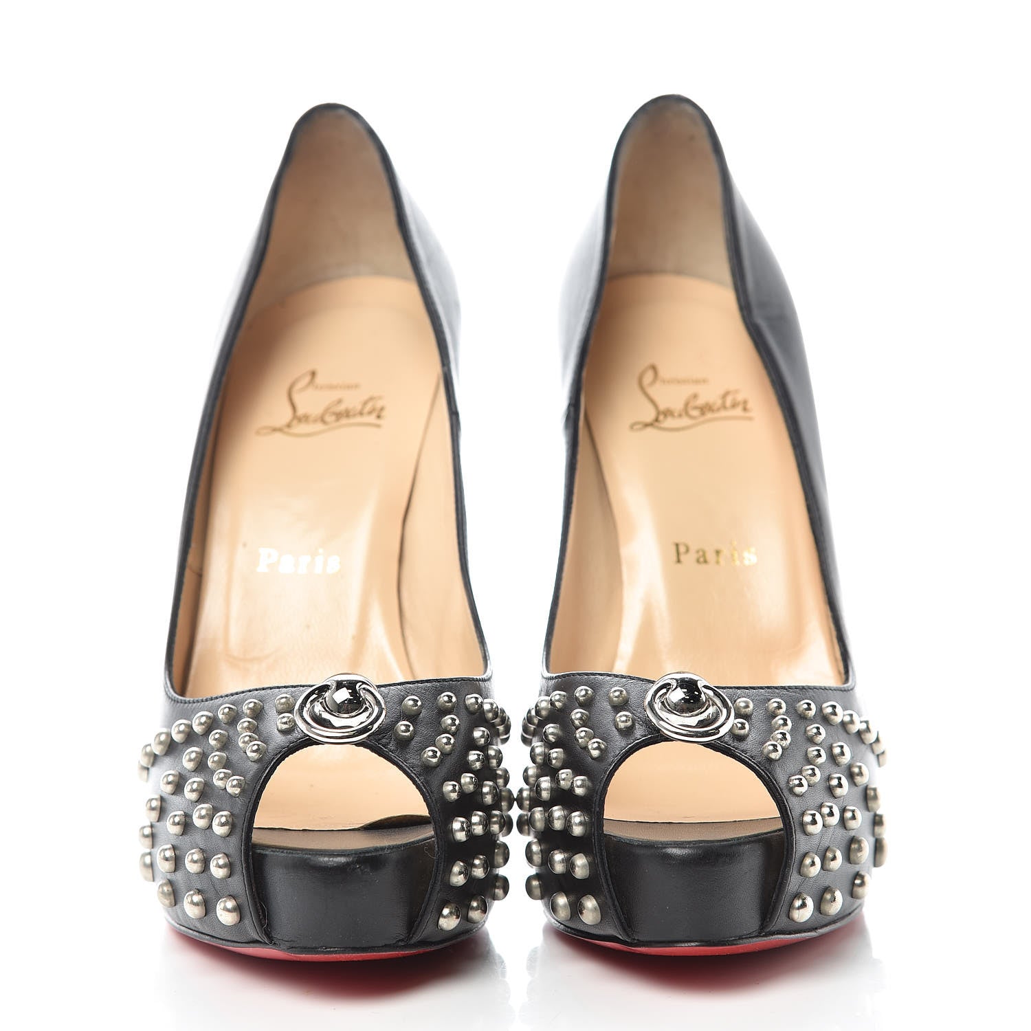 Christian Louboutin Kid Door Knock 120 Platform Pumps 38.5 Black 2 of 12