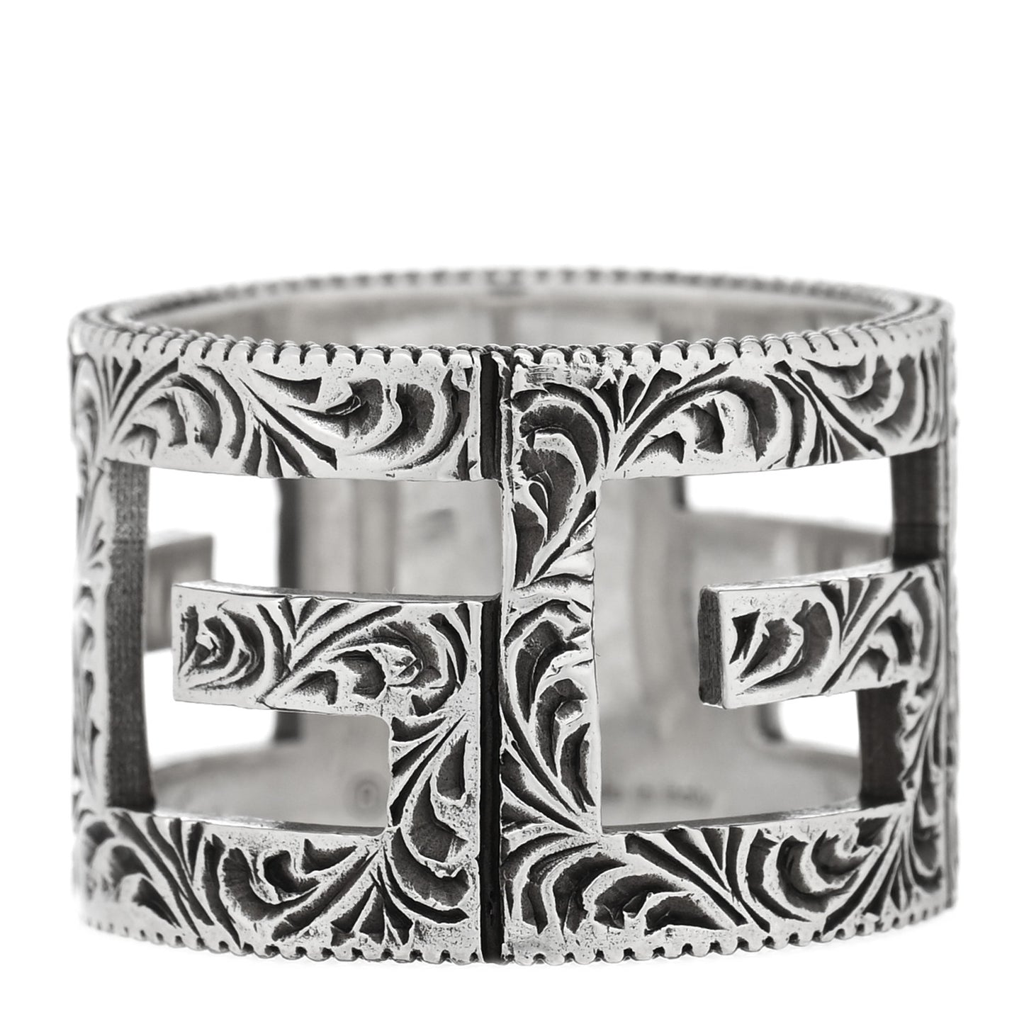 Sterling Silver Wide Square G Band Ring 62 10