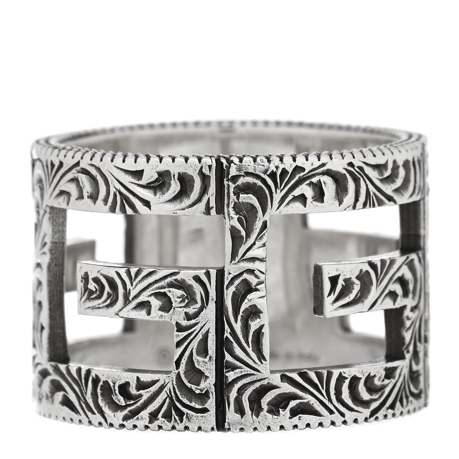 Gucci Sterling Silver Wide Square G Band Ring 62 10 1 of 4