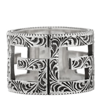 Gucci Sterling Silver Wide Square G Band Ring 62 10 1 of 4