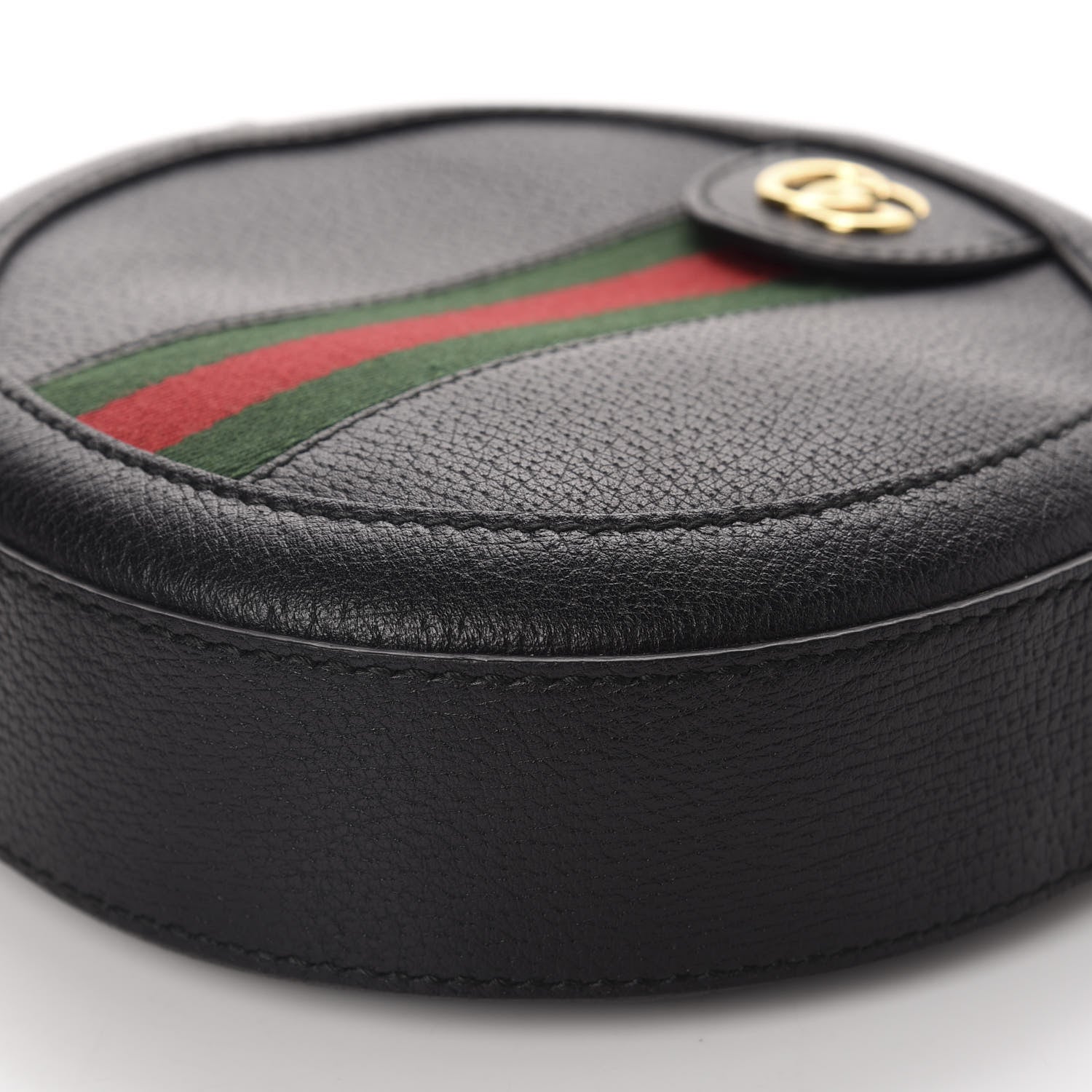 Gucci Grained Calfskin Web Mini Ophidia Round Shoulder Bag Black 7 of 10