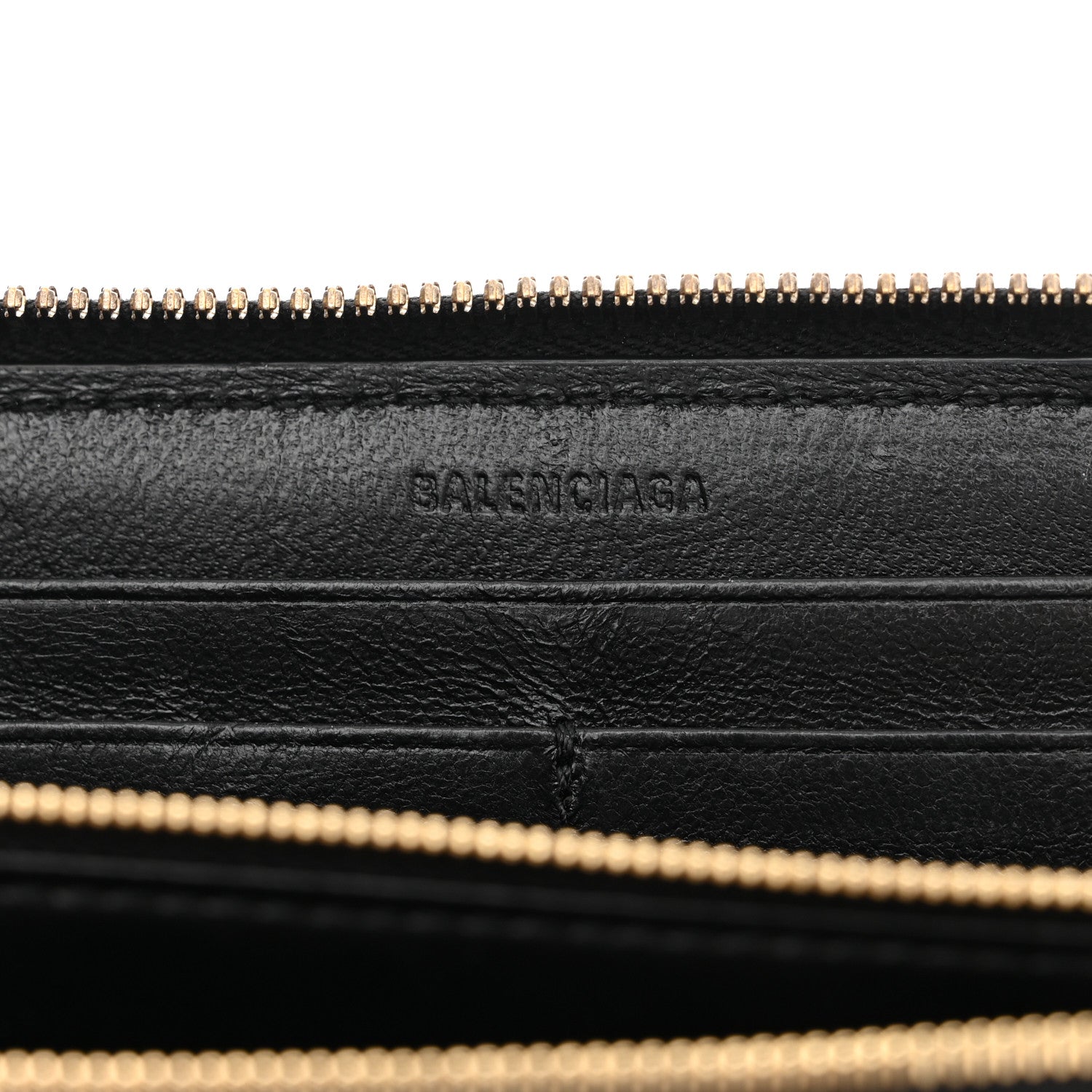 Balenciaga Grained Calfskin Neo Classic Gold Hardware Continental Zip Around Wallet Black 6 of 8