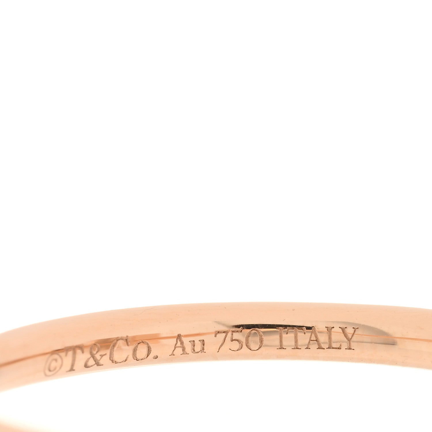 Tiffany 18K Rose Gold Mother of Pearl T Wire Ring 53 6.5 4 of 5