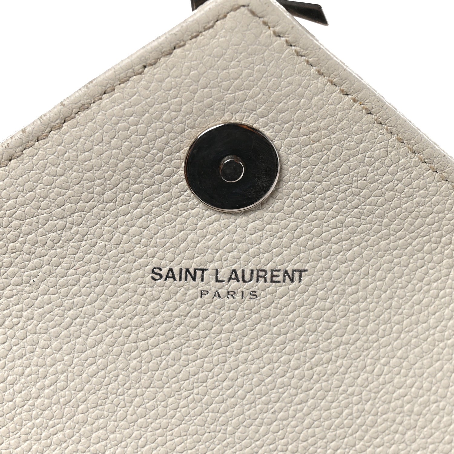 Saint Laurent Grained Calfskin Matelassé Chevron Monogram Classic Baby Chain Bag White 6 of 12