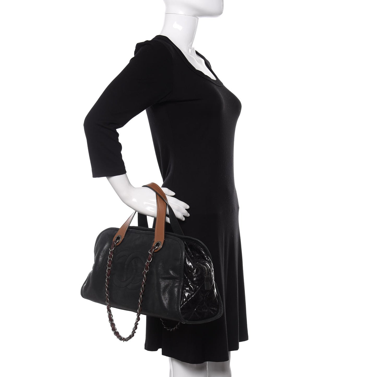 Iridescent Calfskin In The Mix Bowler Black