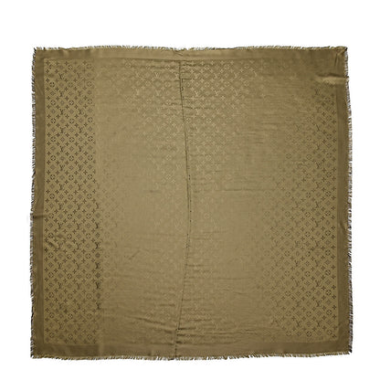 Louis Vuitton Silk Wool Monogram Shawl Kaki 1 of 6