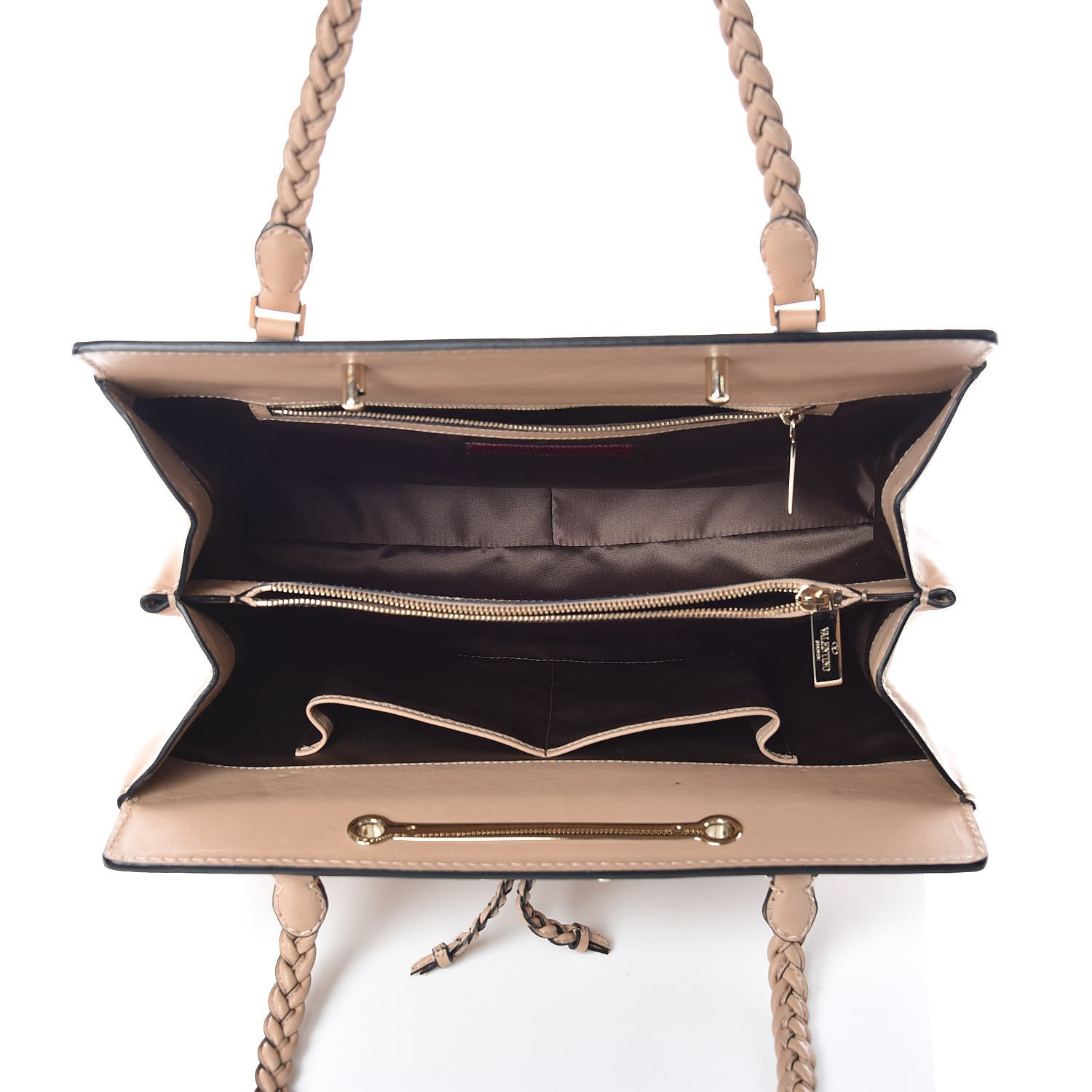 Valentino Garavani Vitello Demetra Satchel Beige 5 of 15