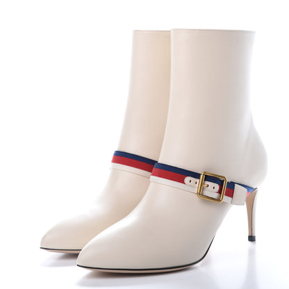 Gucci Nappa Sylvie Ankle Boots 38 Mystic White 3 of 9