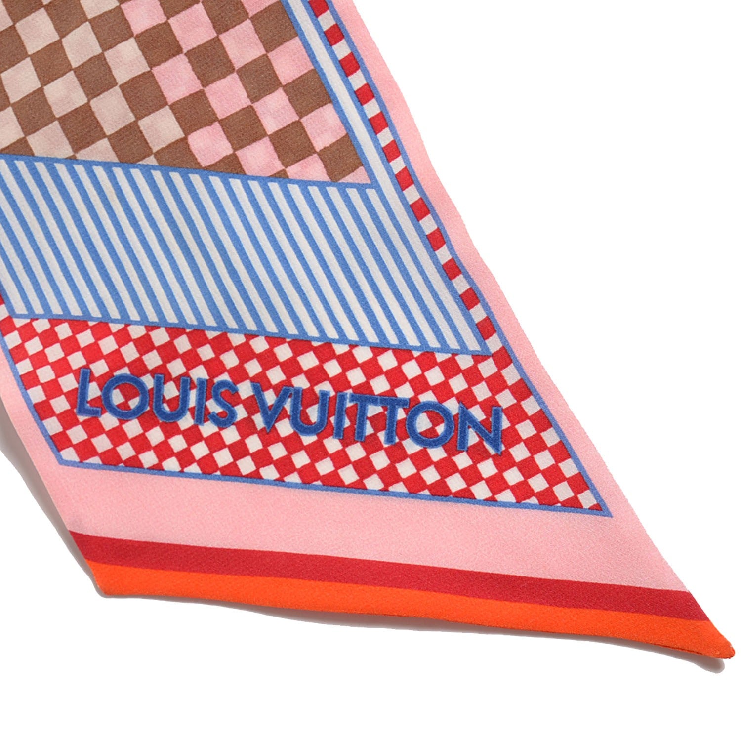Louis Vuitton Silk Damier Aquarelle Bandeau Piment 3 of 4