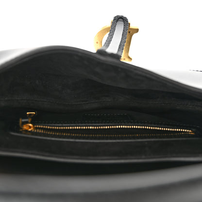 Christian Dior Calfskin Pom Pom Saddle Bag Black 5 of 10