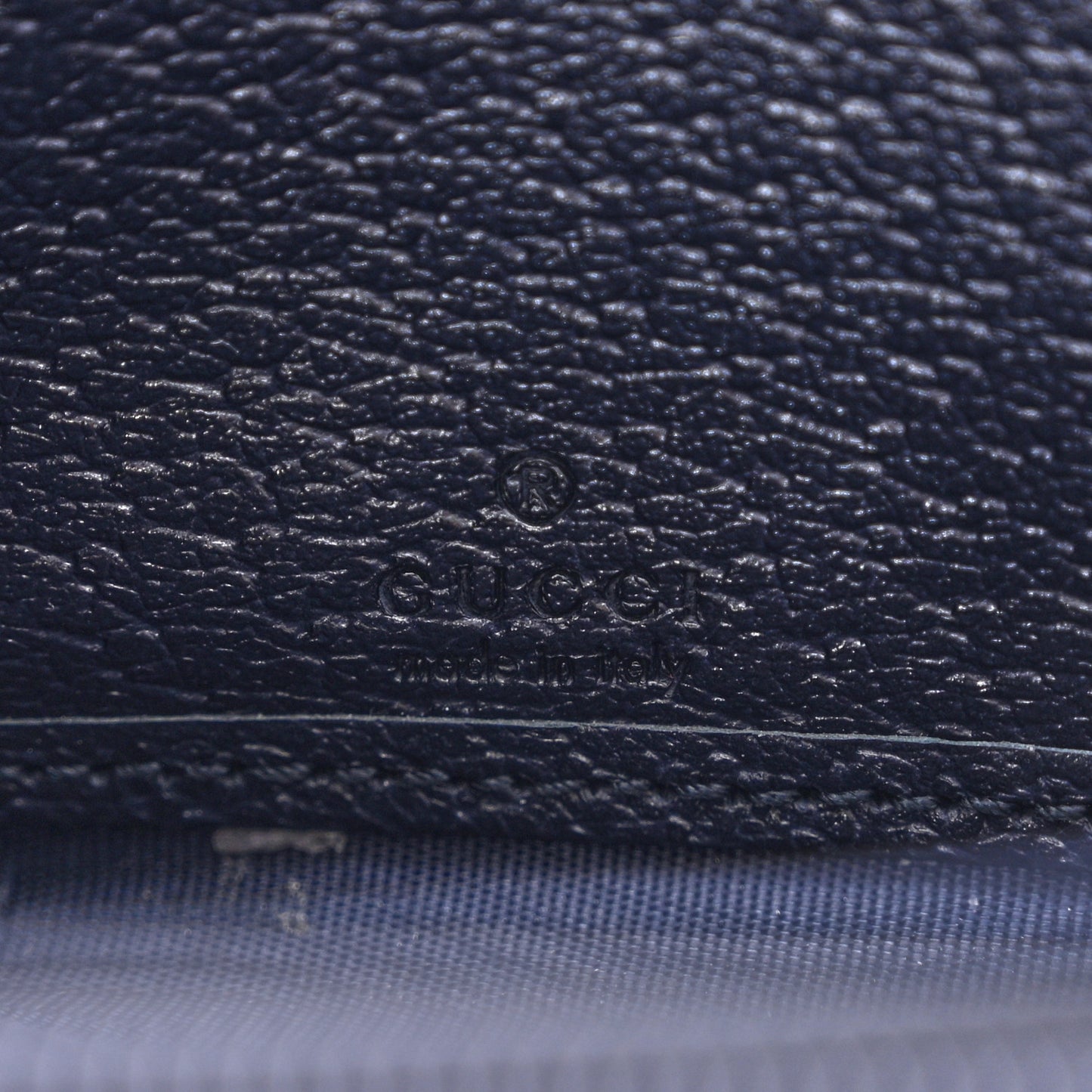 GG Supreme Monogram Textured Dollar Calfskin Web Ophidia Zip Around Wallet Beige Blue