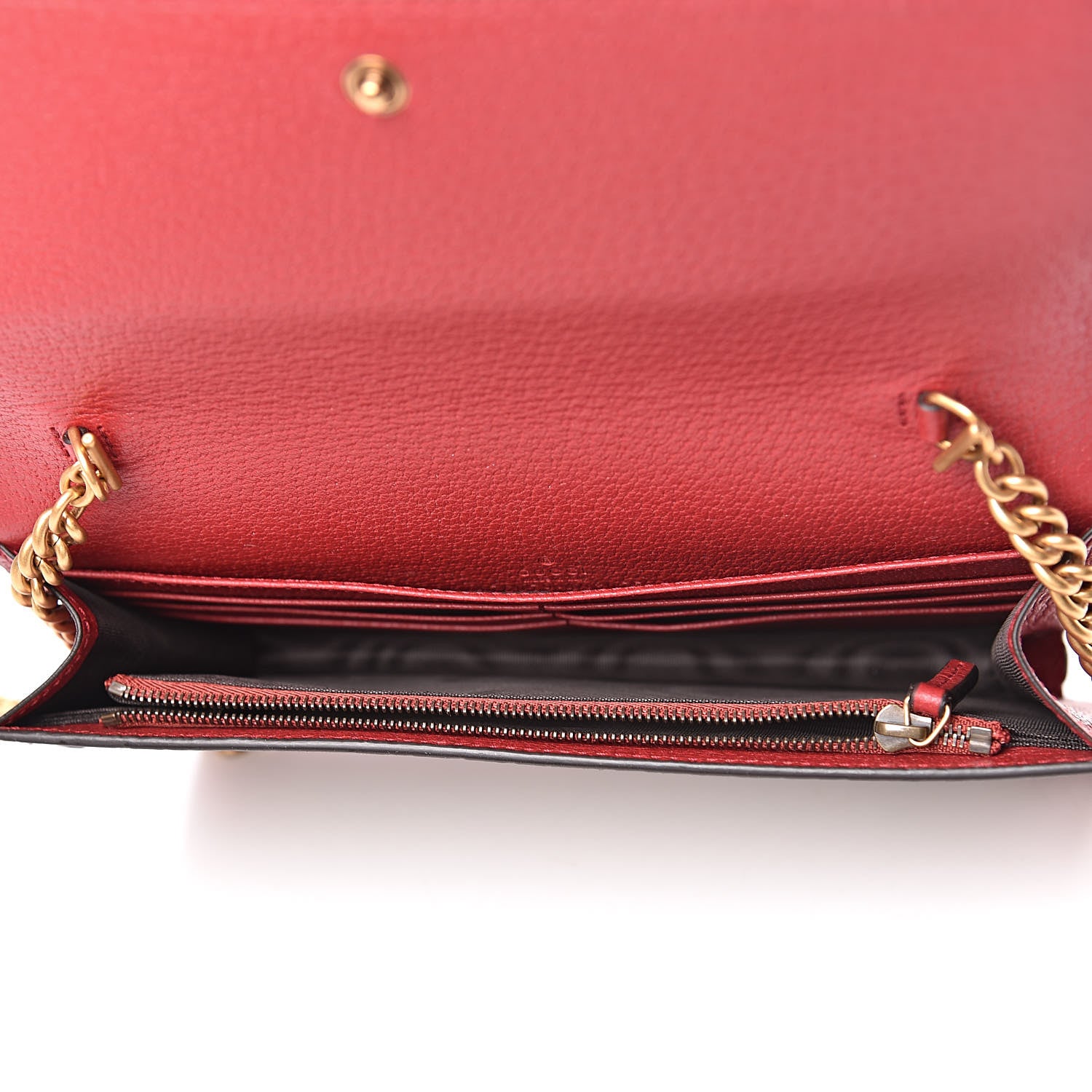 Gucci GG Supreme Monogram Web Queen Margaret Chain Wallet Red 7 of 9