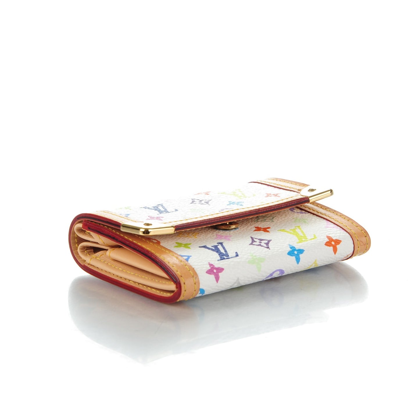 Monogram Multicolor Porte-Monnaie Plat Coin Purse White