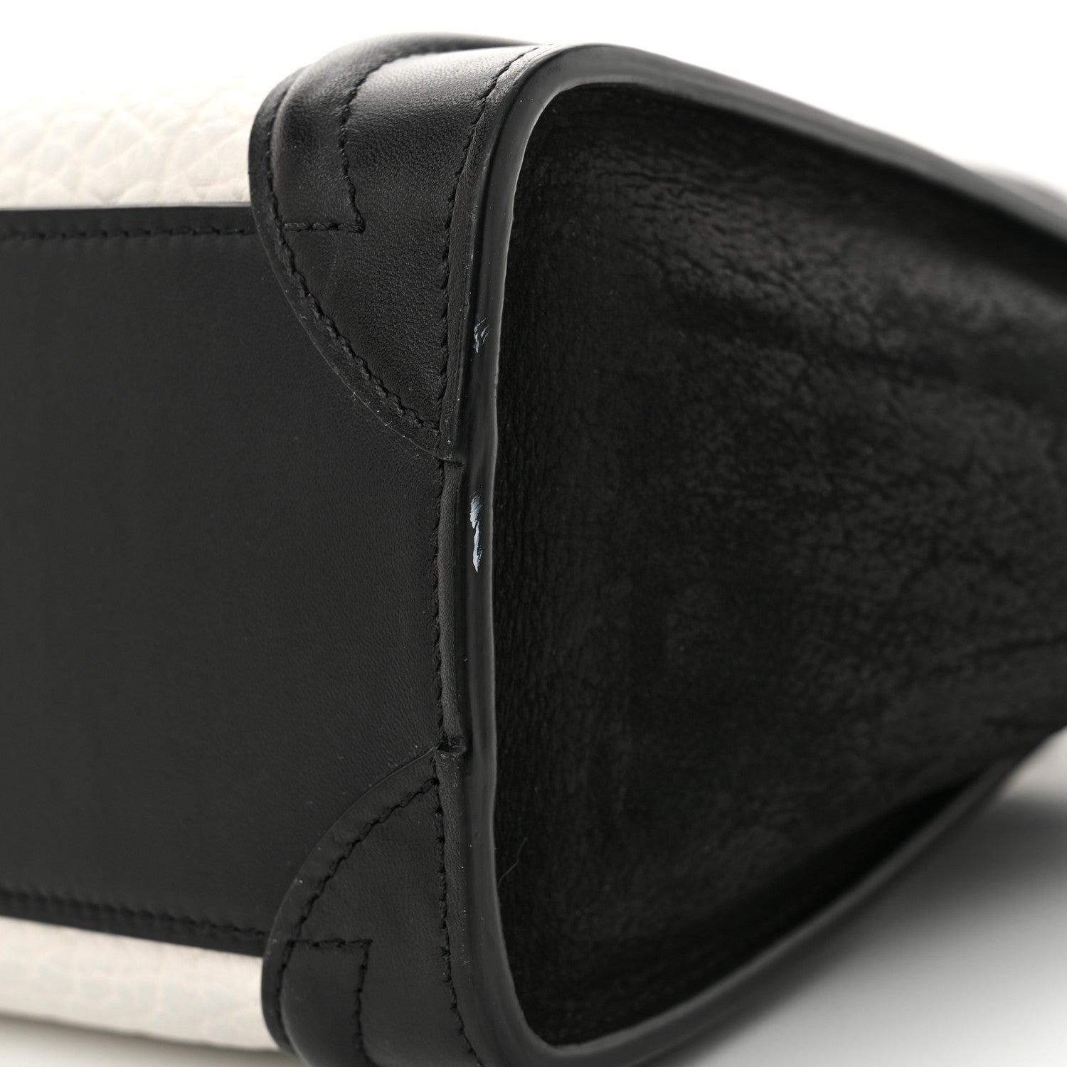 Celine Bullhide Calfskin Nubuck Bi-Color Nano Luggage Black White 13 of 13