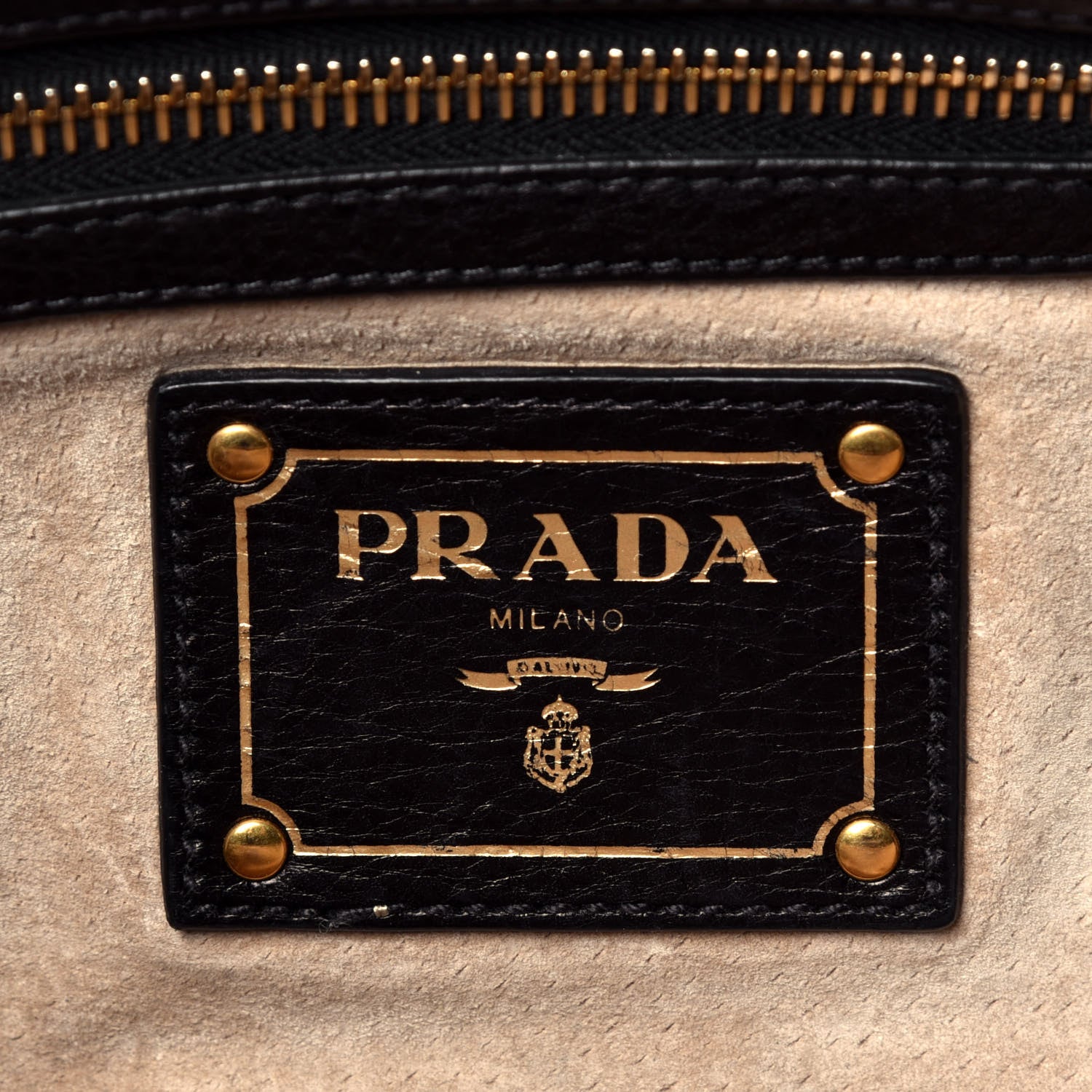 Prada Glace Calf Tote Black 7 of 10