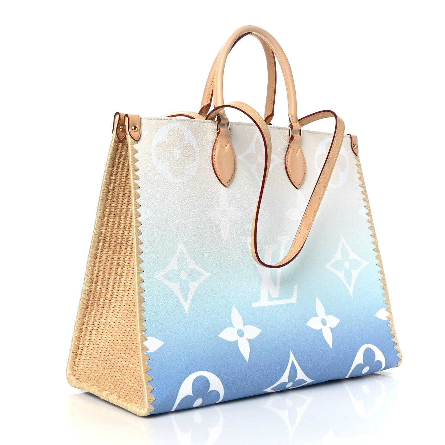 Monogram Giant Raffia Capri By The Pool Onthego GM Blue
