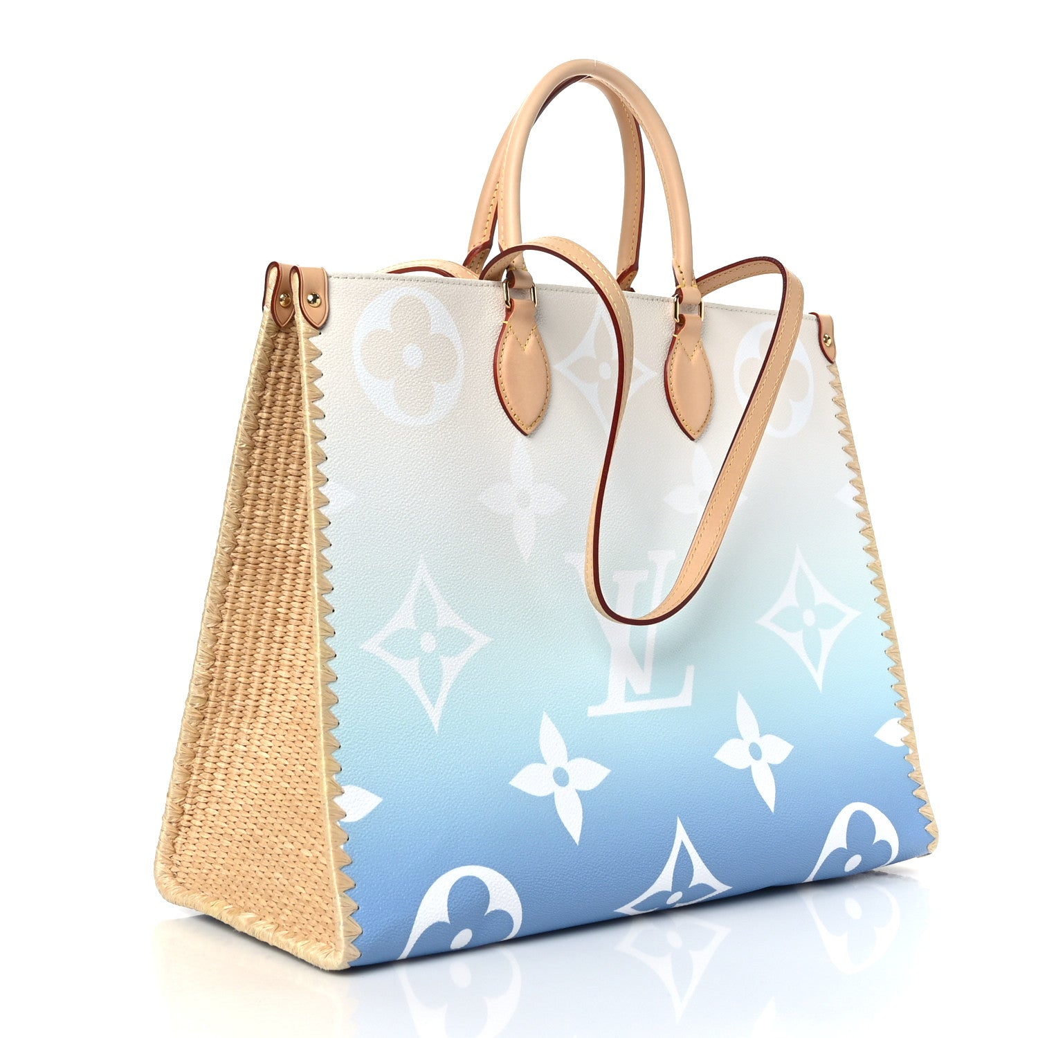 Louis Vuitton Monogram Giant Raffia Capri By The Pool Onthego GM Blue 3 of 9