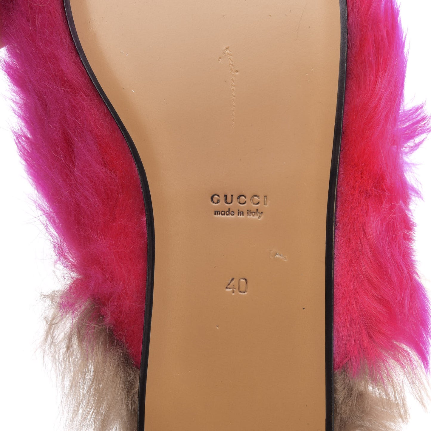 Merino Wool Womens Princetown Slippers 40 Raspberry Lipstick Natural
