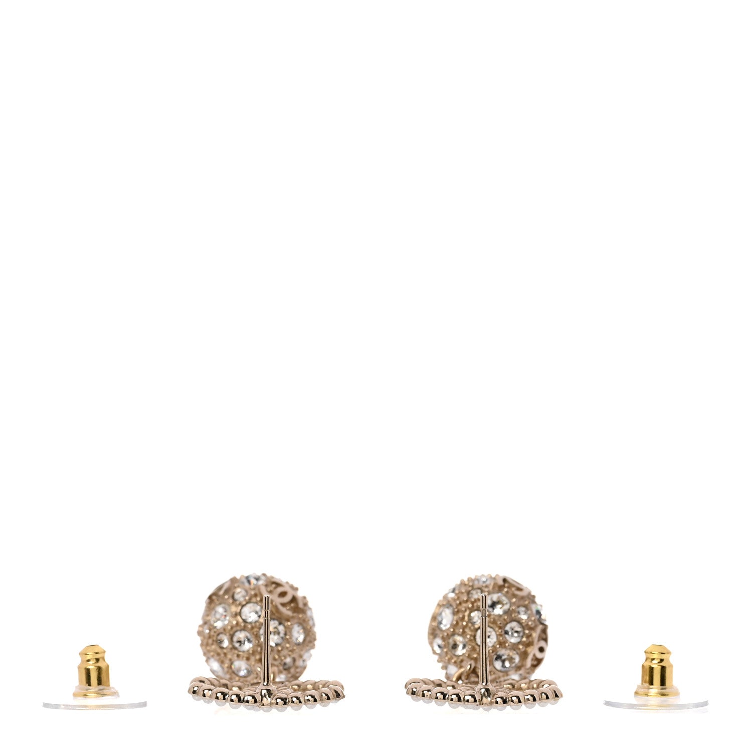 Chanel Crystal Pearl CC Ball Drop Earrings  Gold 3 of 5
