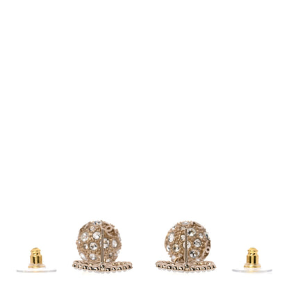Chanel Crystal Pearl CC Ball Drop Earrings  Gold 3 of 5