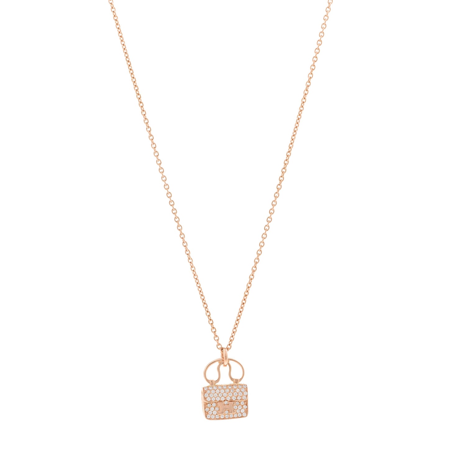18K Rose Gold Diamond Constance Amulette Pendant Necklace
