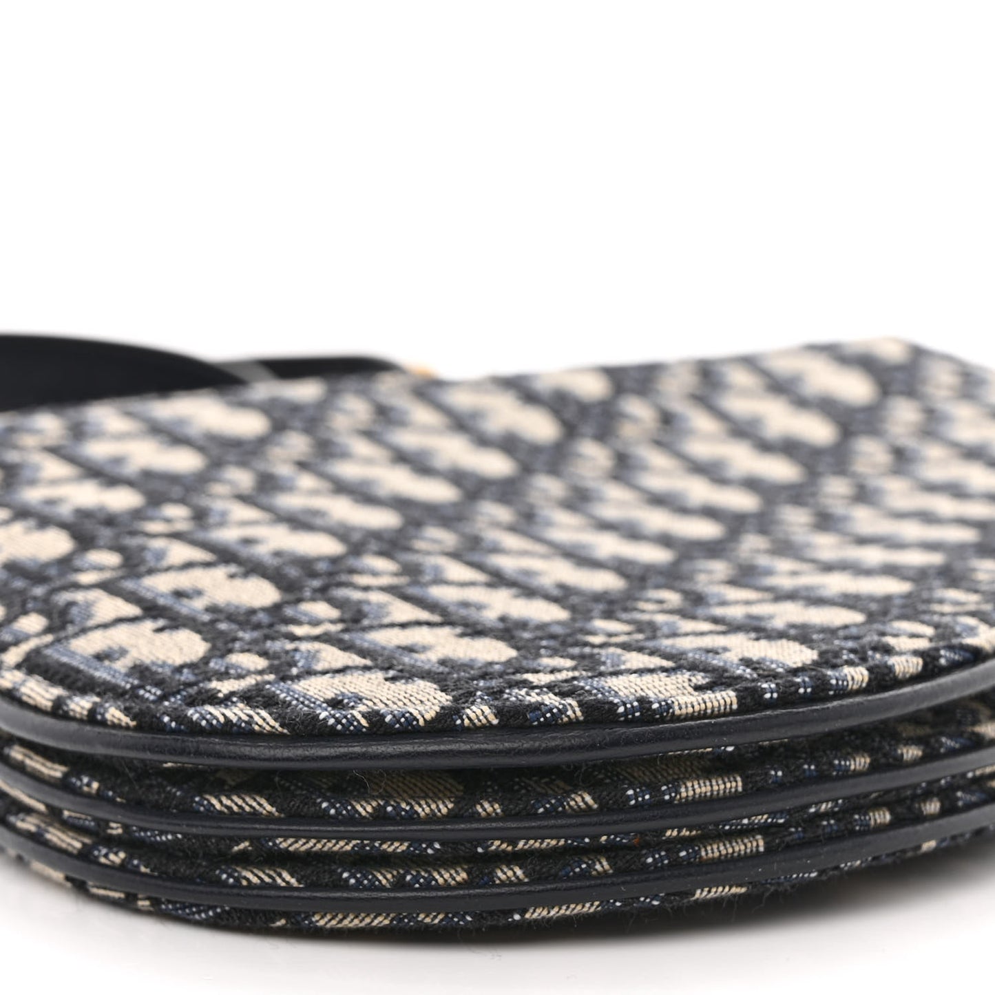 Oblique Saddle Pouch With Strap Navy Blue