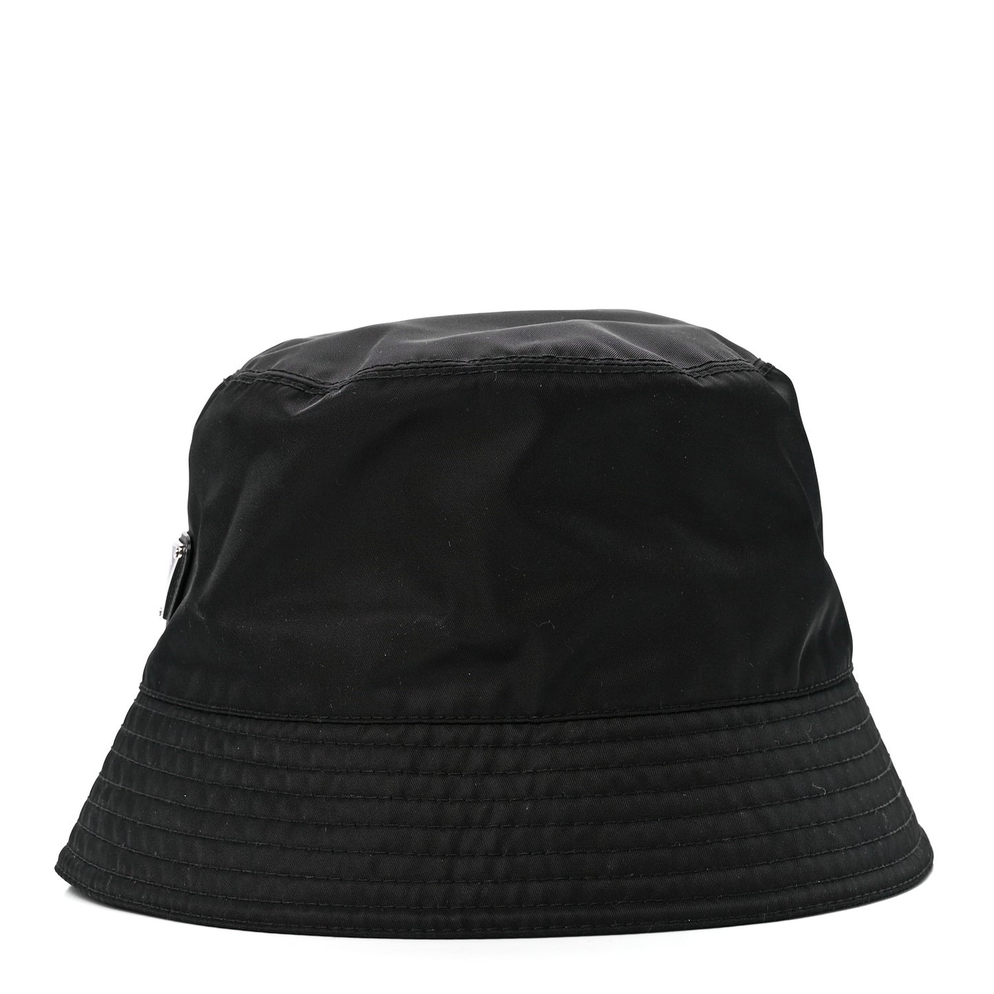 Re-Nylon Metal Triangle Logo Womens Bucket Hat M Black