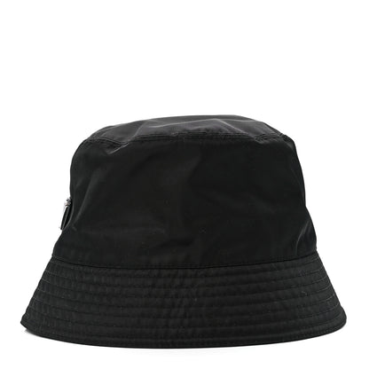 Prada Re-Nylon Metal Triangle Logo Womens Bucket Hat M Black 3 of 8