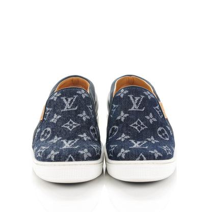 Louis Vuitton Denim Monogram Tempo Sneakers 37.5 Blue 2 of 9