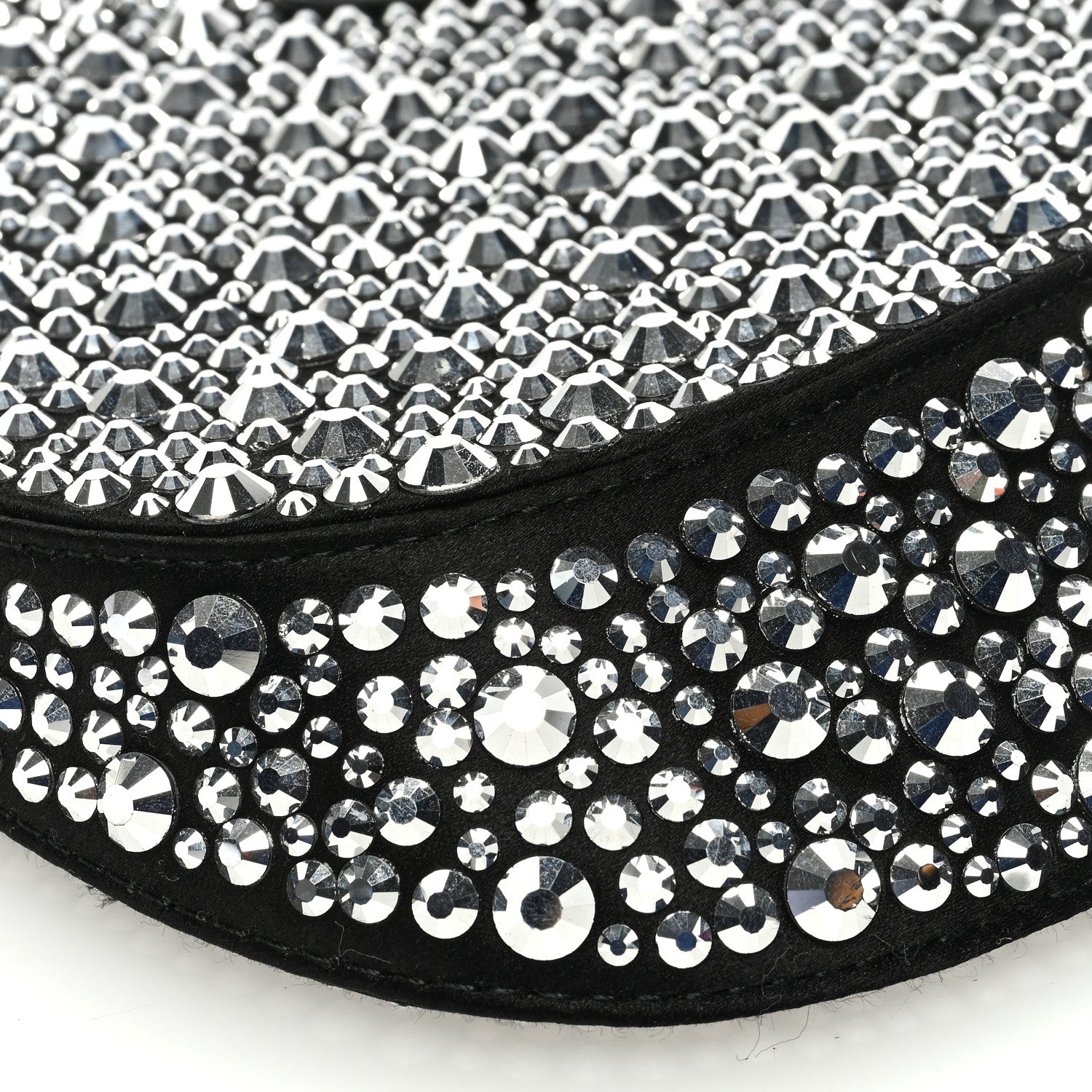 Prada Satin Crystal Cleo Adjustable Strap Shoulder Bag Metal 8 of 10