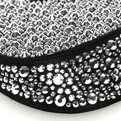 Prada Satin Crystal Cleo Adjustable Strap Shoulder Bag Metal 8 of 10