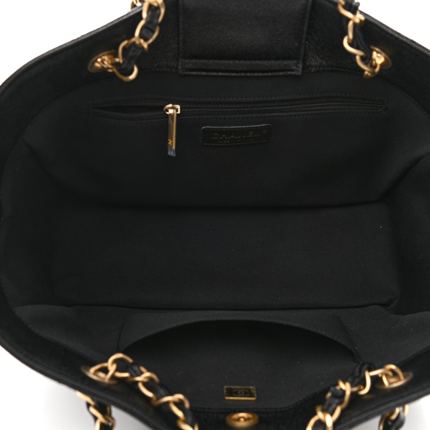 Chanel Caviar Quilted Small Shopping Tote Black 4 of 9