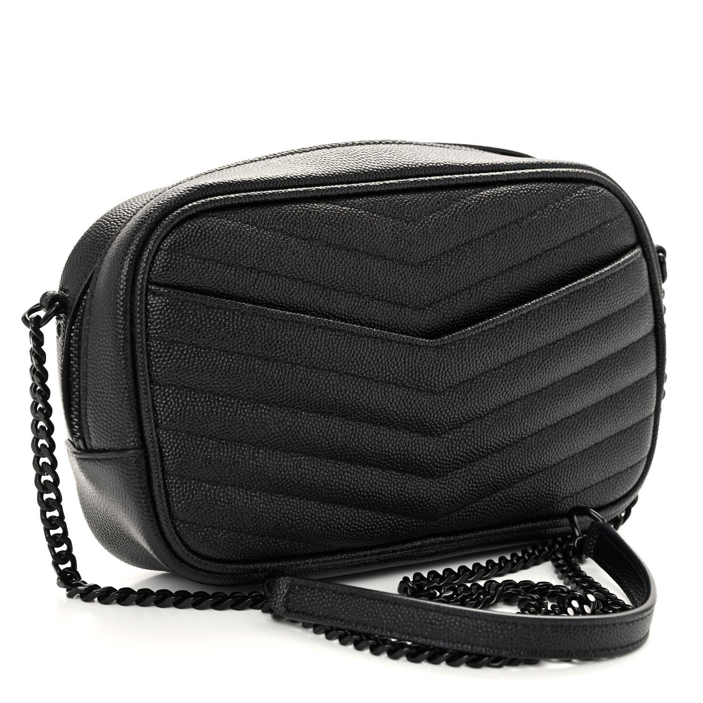 Grain De Poudre Matelasse Monochrome Monogram Mini Lou Camera Bag Black