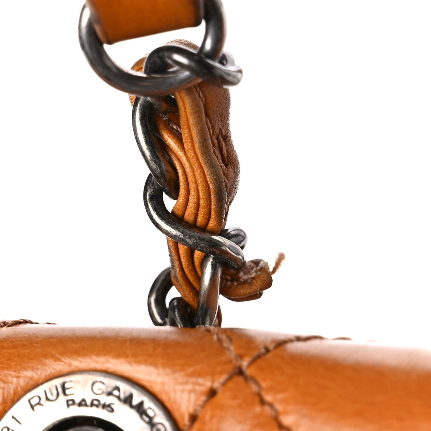 Glazed Calfskin Shearling Quilted Small Mountain Backpack Brown