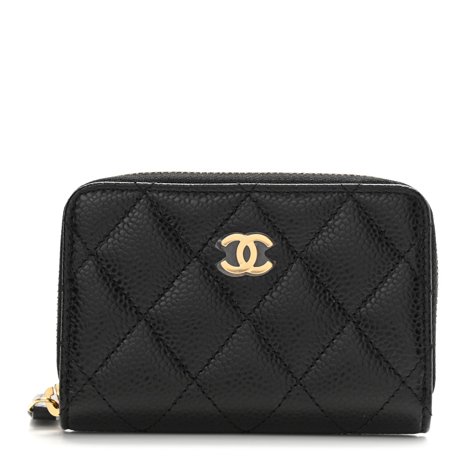 Chanel Caviar Quilted Zip Coin Purse Black 1 of 14