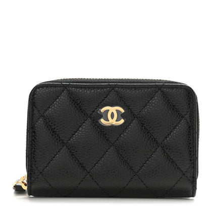 Chanel Caviar Quilted Zip Coin Purse Black 1 of 14