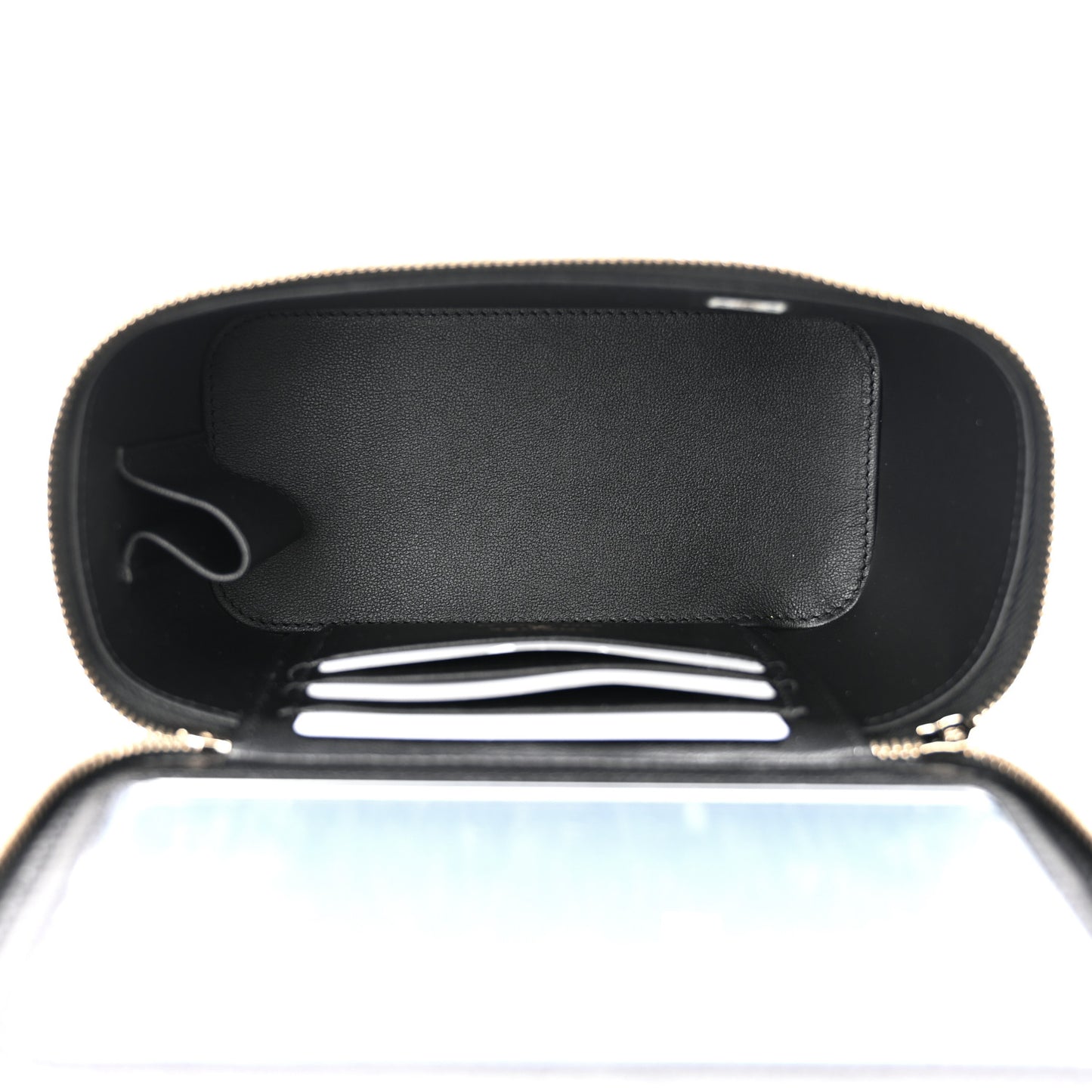 Lambskin Quilted Pick Me Up Vanity Case Black