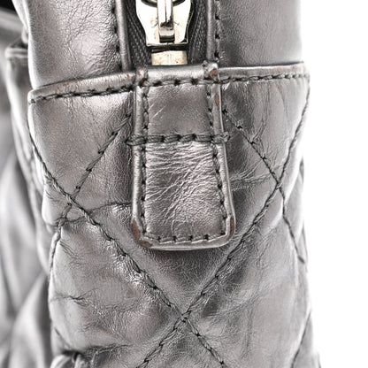 Chanel Metallic Aged Calfskin Quilted Large Reissue Camera Case Silver 11 of 12