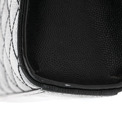 Saint Laurent Grain De Poudre Textured Mixed Matelasse Triquilt Medium Monogram Satchel Black 11 of 13