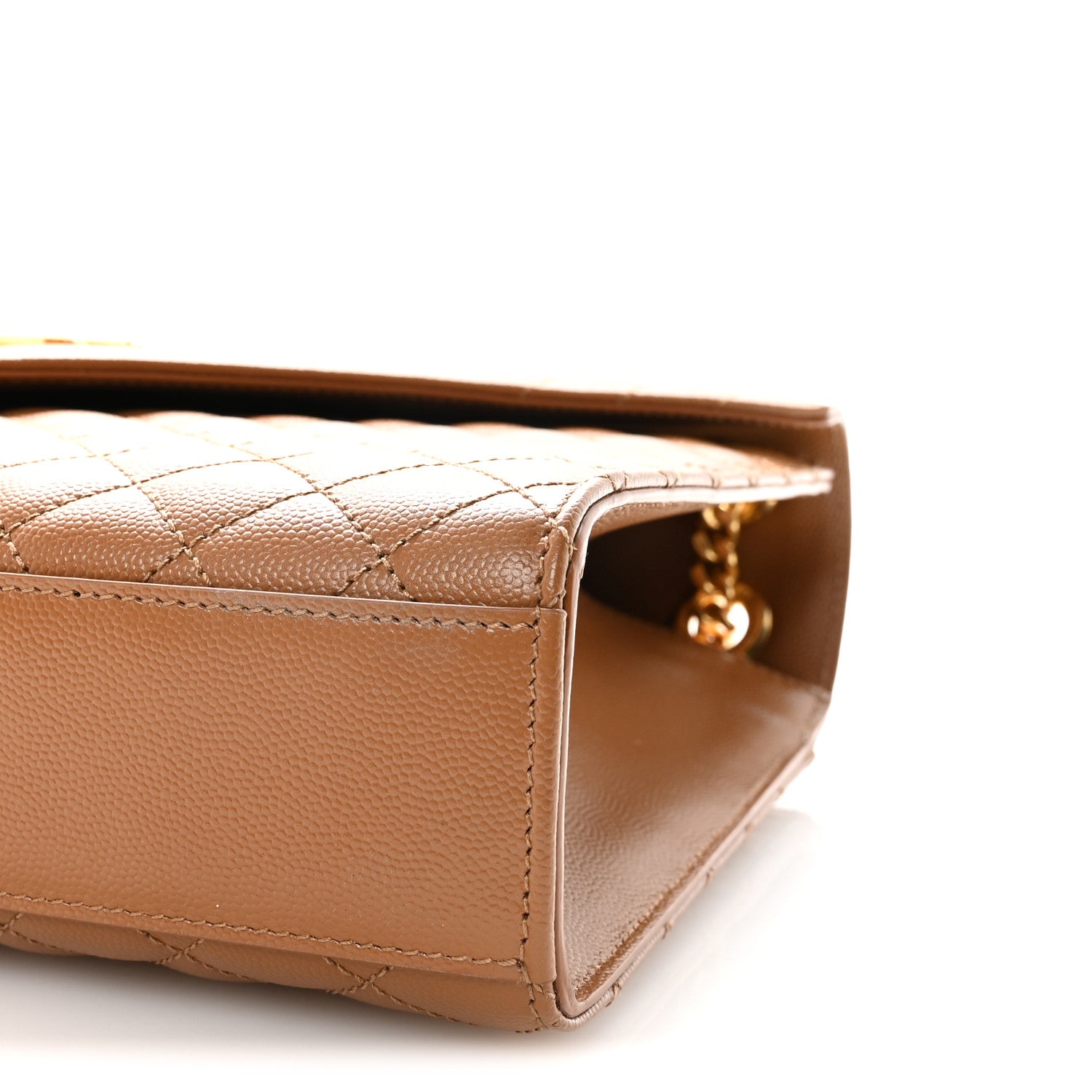 Saint Laurent Grain De Poudre Textured Mixed Matelasse Triquilt Large Monogram Satchel Naturel 9 of 9