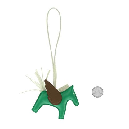 Hermes Milo Lambskin Grigri Rodeo Pegase Horse Bag Charm PM Menthe Vert Fizz Etoupe 2 of 5