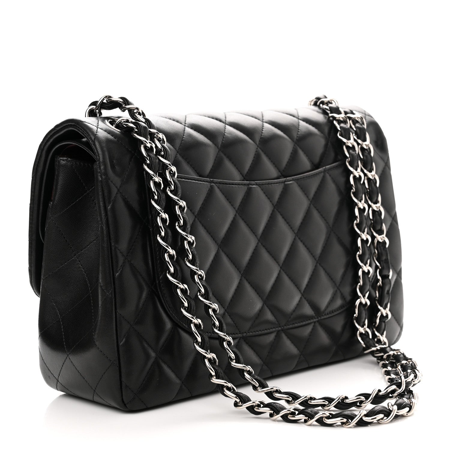 Chanel Lambskin Quilted Jumbo Double Flap Black 3 of 14