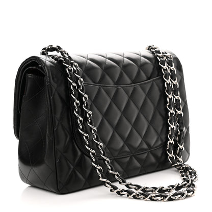 Chanel Lambskin Quilted Jumbo Double Flap Black 3 of 14