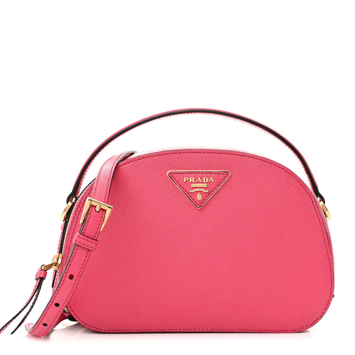 Prada Saffiano Lux Odette Crossbody Magenta 1 of 16