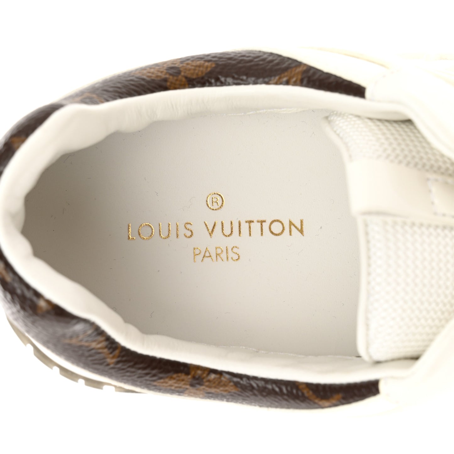 Calfskin Monogram Run Away Sneakers 38 White