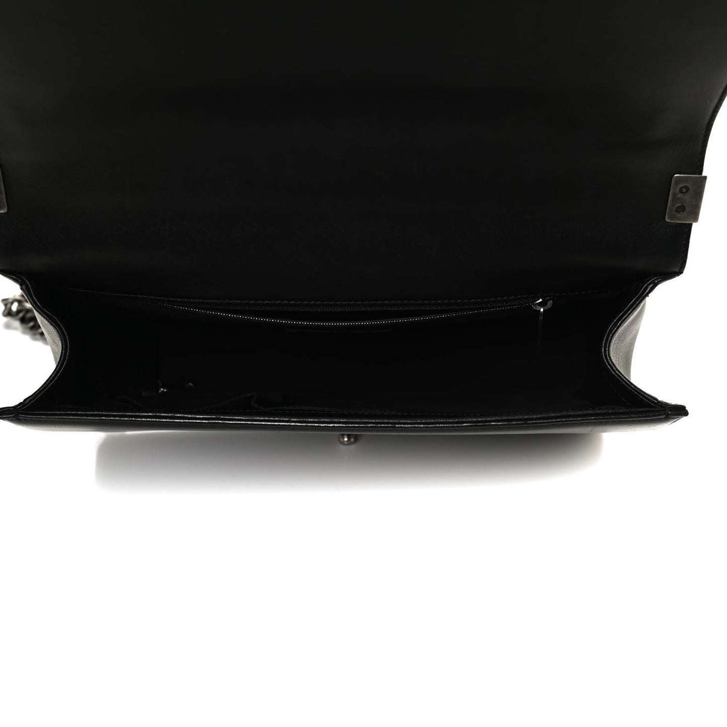 Lambskin Quilted Large Boy Flap Black