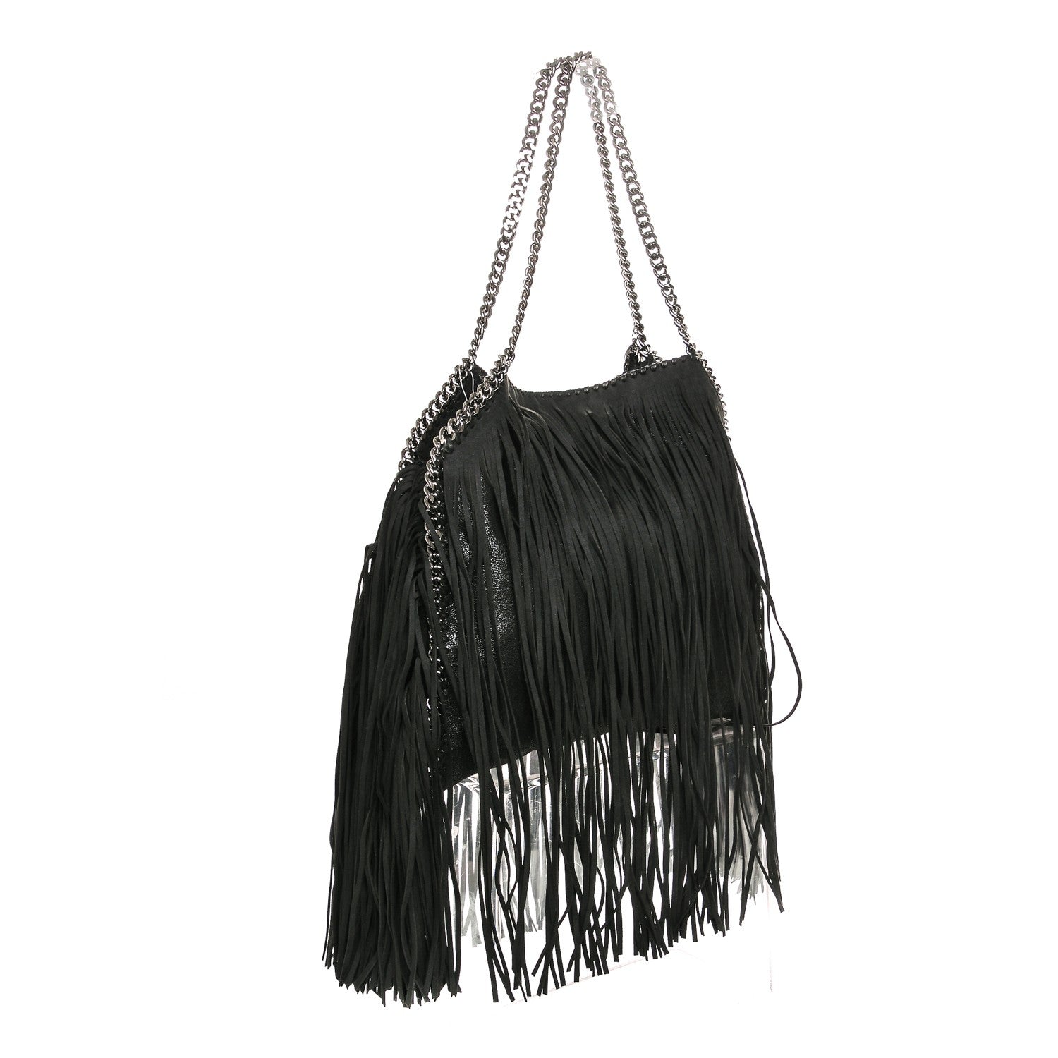 Stella McCartney Eco Suede Fringe Falabella Tote Black 3 of 7